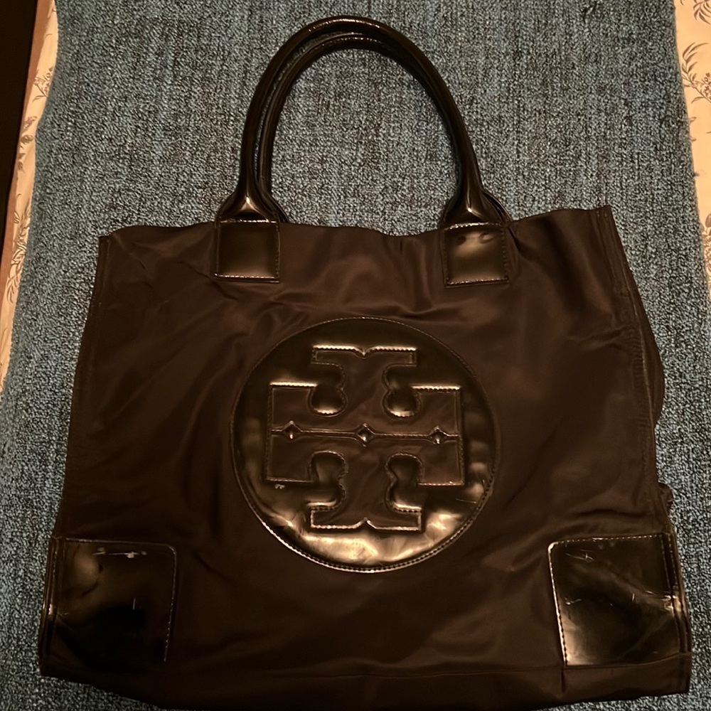 Tory Burch Ella Tote Bag Black Patent